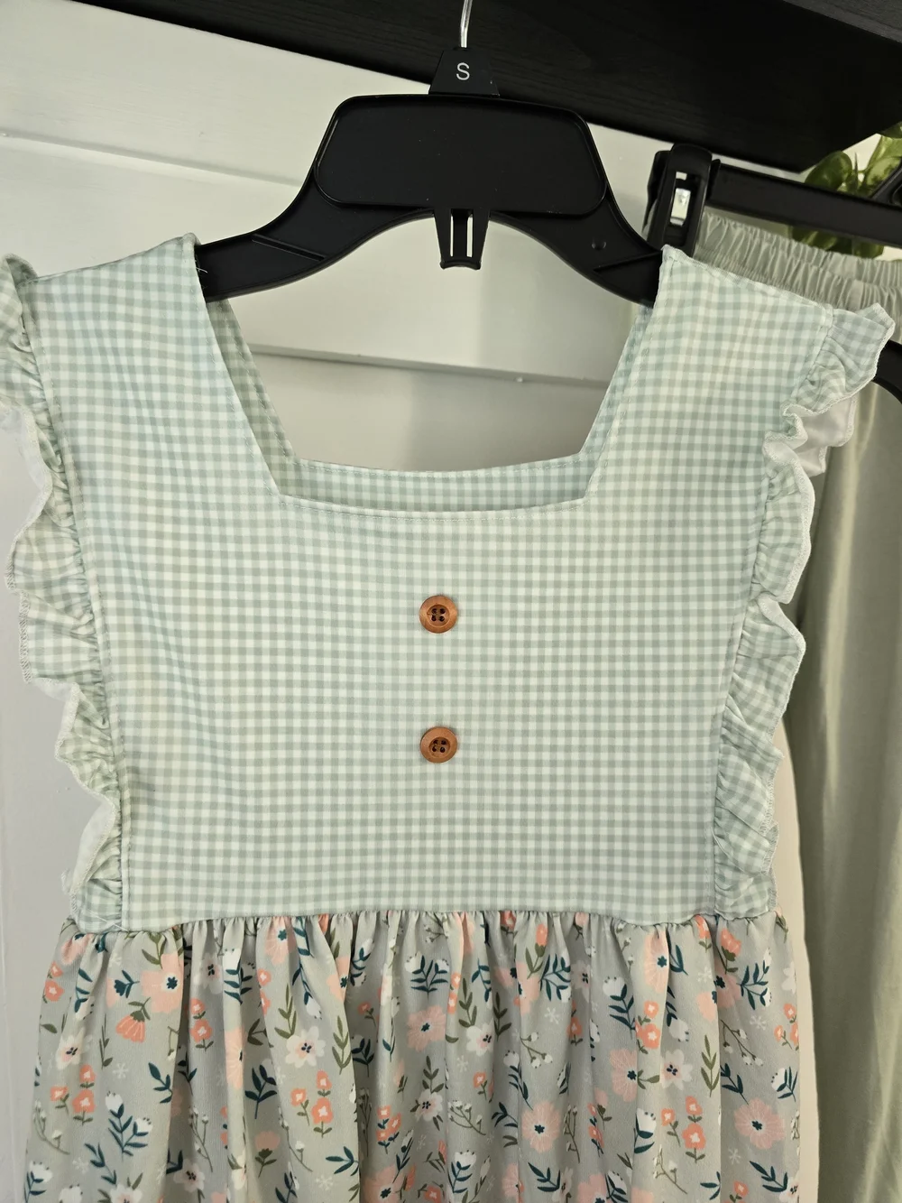 Abby & Evie Girls 2pc Dress & Leggings Set Size 8 Cotton Floral Ruffle